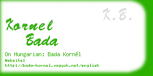 kornel bada business card